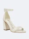 Calvin Klein Marle Womens Ankle Strap Open Toe Block Heel In Milk