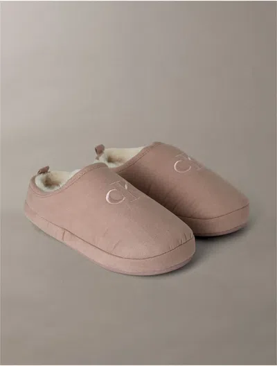 Calvin Klein Women's Women's Monogram Logo Slipper In Pink