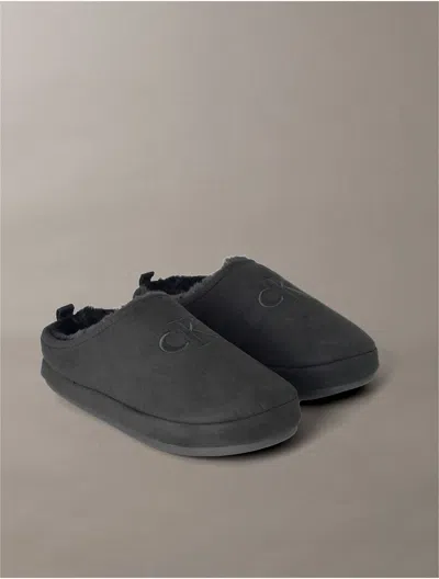 Calvin Klein Women's Women's Monogram Logo Slipper In Black