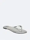 Calvin Klein Women's Crude Slide On Casual Flat Sandals In Silver