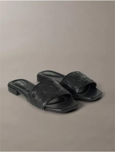 Calvin Klein Women's Women's Theona Slide Sandal In Black