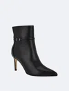 Calvin Klein Vivera Womens Buckle Faux Leather Booties In Ck Black