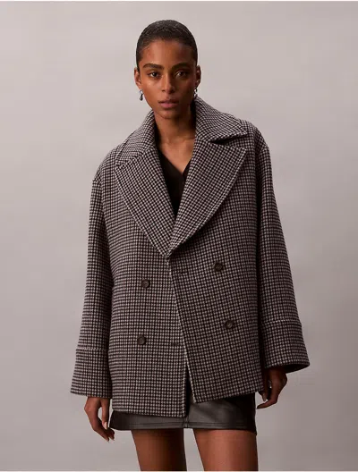 Calvin Klein Women's Wool Blend Pea Coat In Gray