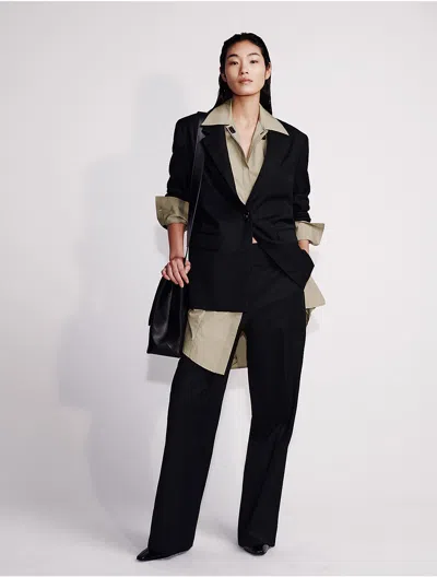 Calvin Klein Women's Wool Blend Tailored Pants In Black