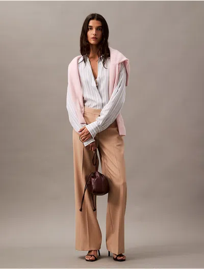 Calvin Klein Women's Wool Gabardine Blend Flared Pants