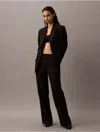 Calvin Klein Women's Wool Gabardine Blend Flared Pants In Black Beauty