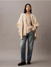 Calvin Klein Women's Wool Woven Shawl In Neutral