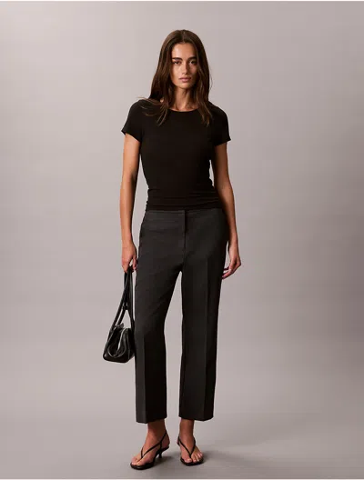 Calvin Klein Women's Worsted Wool Blend Trouser In Black