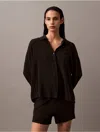 Calvin Klein Women's Woven Viscose Button-down Sleep Shirt