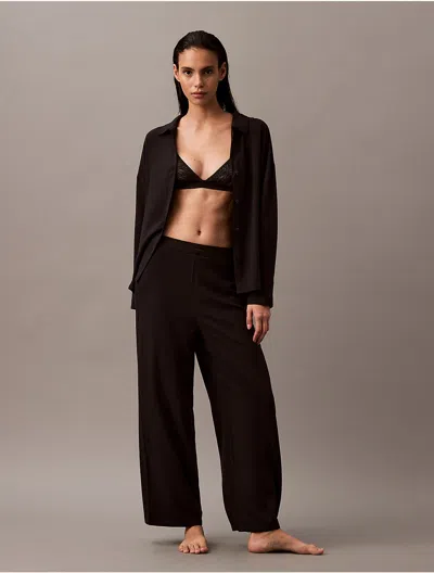 Calvin Klein Women's Woven Viscose Sleep Pants In Black