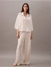 Calvin Klein Women's Woven Viscose Sleep Pants In Textured Stripe Pelican