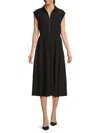 Calvin Klein Women's Zip Up Midi Dress In Black