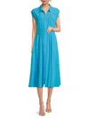 Calvin Klein Women's Zip Up Midi Dress In Carribean