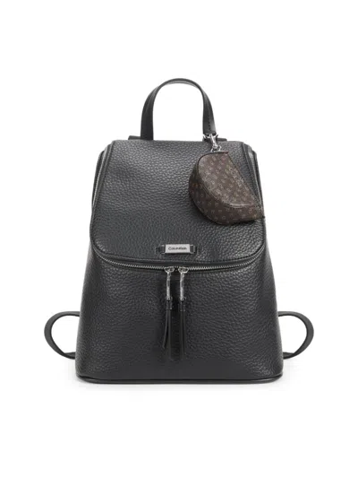 Calvin Klein Zulle Zip-around Backpack With Signature Hang Off In Black Silver
