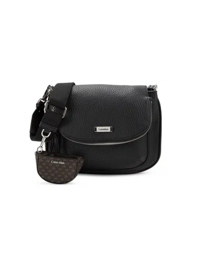 Calvin Klein Women's Zulle Logo Crossbody Bag In Black Silver