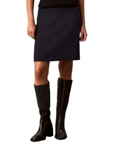 Calvin Klein Womens A Line Twill Knee Length Skirt In Black