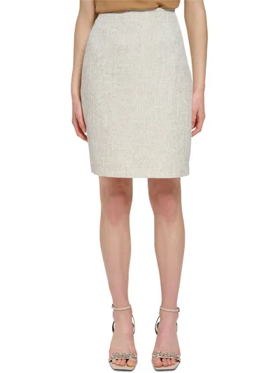 Calvin Klein Petite Tonal Tweed Pencil Skirt In Multi