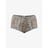 Calvin Klein Womens Animal Print Tempt Signature Leopard-print Satin Boy Shorts Xs In Animal Print