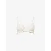 Calvin Klein Womens Attraction Light Line Lace-trim Stretch-woven Balconette Bra Ivory In Ivory