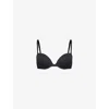 Calvin Klein Womens Attraction Push-up Stretch-woven Plunge Bra Black In Speakeasy