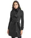 Calvin Klein Womens Belted Wrap Coat P Xxs Xxl In Gray