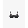 Calvin Klein Womens  Attraction Lace-trim Stretch-woven Bra In Black