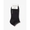 Calvin Klein Womens Black Branded Pack Of Two Woven Ankle Socks Eur 39-42/6-9 Uk