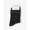 Calvin Klein Womens Black Branded Pack Of Two Woven Socks Eur 35-38/2-5 Uk