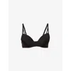 Calvin Klein Womens Ck Seductive Comfort Branded Stretch-jersey Bra Black In Black
