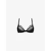 Calvin Klein Womens Black Geo Lace Woven Bra