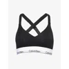 Calvin Klein Womens Black Icon Stitch-free Stretch-cotton Blend Bra Xs In Black