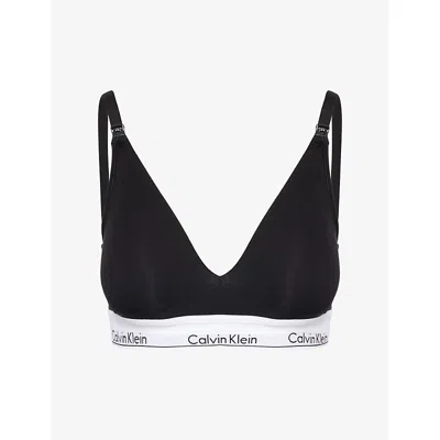 Calvin Klein Womens Black . Maternity Icon Triangle Cotton-modal Bralette Xs