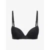 Calvin Klein Womens Perfectly Fit Lace Stretch-woven Push-up Bra Black In Brown