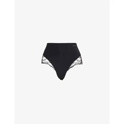 Calvin Klein Womens Sensual High-rise Stretch-woven Briefs Black