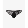 Calvin Klein Womens Black Sensual Stretch-lace Thong Xs In Black