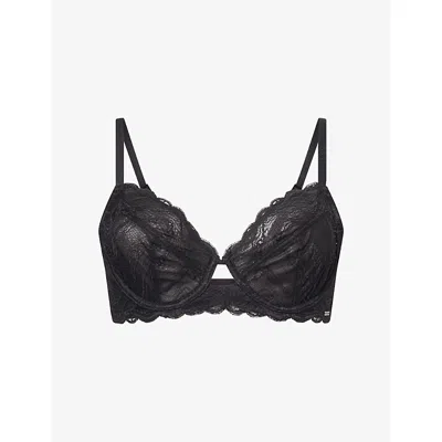 Calvin Klein Womens Black Sensual Stretch Lace Underwired Bra