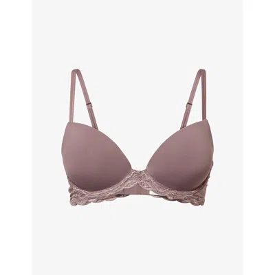 Calvin Klein Womens Botanical Brown Sensual Stretch Lace Demi Bra 30dd