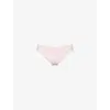 Calvin Klein Womens Ck Logo Stretch-lace Briefs Buff Pink Xs In Buff Pink