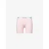 Calvin Klein Womens Buff Pink Icon Branded Stretch-cotton Blend Boxer Brief Xl