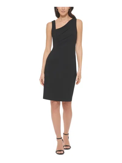 Calvin Klein Womens Business Knee-length Sheath Dress In Black