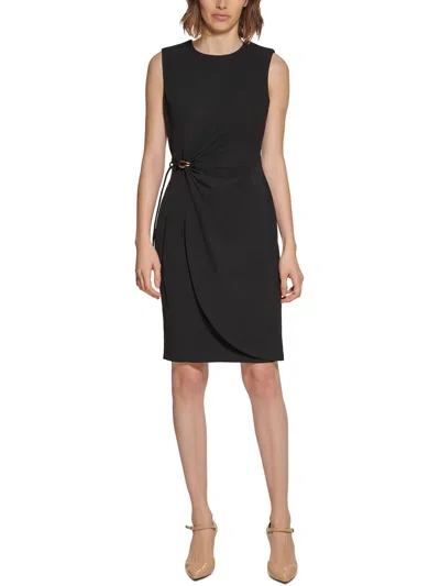 Calvin Klein Womens Business Midi Sheath Dress In Black