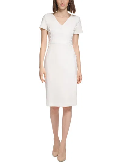 Calvin Klein Womens Business Short Sheath Dress In White