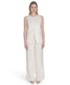 Calvin Klein Womens Button Front Vest Wide Leg Pants