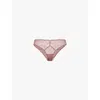 Calvin Klein Womens  Ck Instinct Bikini Sheer Lace Briefs In Vintage Pink