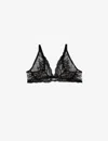 Calvin Klein Comfort Lotus-lace Lift Plunge Bra In Black