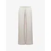 Calvin Klein Womens Elasticated-waist Wide-leg Satin Trousers Cocoon In Cocoon