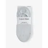 Calvin Klein Womens Grey/off-white Footie High-cut Pack Of Two Mesh Liner Socks
