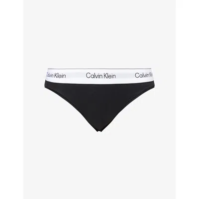 Calvin Klein Womens  Icon Bikini Cotton-modal Jersey Briefs In Black