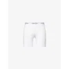 Calvin Klein Womens White Icon Branded-waistband  Stretch-cotton Blend Boxer Brief In White
