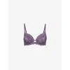 CALVIN KLEIN WOMENS CALVIN KLEIN INSTINCT EMBROIDERED STRETCH-WOVEN BRA